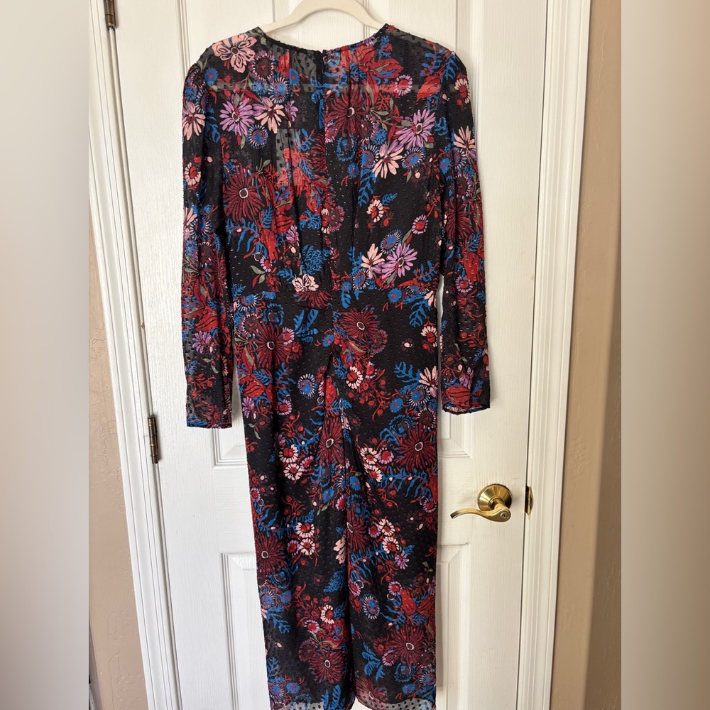 Veronica Beard Floral Long Sleeve Black Raylee Dress Women’s Size 10 New - Picture 2 of 11